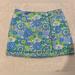 Lilly Pulitzer Skirts | Lily Pulitzer Women's Mini Skirt Skorts Floral Faux Wrap Skort Size 8 | Color: Blue/Green | Size: 8