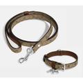 Coach Dog | Coach Signature Dog Collar & Leash Set Khaki Brown Small Jacquard Leather Box | Color: Brown/Tan | Size: Small