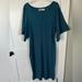 Free People Dresses | Free People Beach Fp Beach Cotton Hemp Wide Sleeve Maxi Dress In Dark Teal L | Color: Blue | Size: L