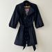 Anthropologie Jackets & Coats | Anthropologie Idra Navy Whimsy Ruffle Trench Coat | Color: Blue | Size: 12