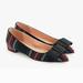 J. Crew Shoes | J. Crew Tartan Plaid Pointy Toe Flat With Crystal Bow Size 6 | Color: Black/Red | Size: 6