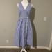 J. Crew Dresses | J Crew Blue Striped Aline Shirt Dress Wrap Button Front With Pockets - Size 8 | Color: Blue/White | Size: 8