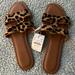 J. Crew Shoes | J Crew Women’s Slide Sandals - Nwt - Leopard Print | Color: Black/Brown | Size: 8