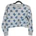 Disney Sweaters | Disney Lilo Stitch Gray Size Xs Cropped Top Long Sleeve Crop Crewneck Sweater | Color: Blue/Gray | Size: Xs