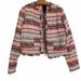 Anthropologie Jackets & Coats | Belle Vere By Anthro Tweed Fringe Crop Jacket | Color: Cream/Orange | Size: Xs