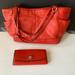 Coach Bags | Coach Park Leather Carrie Tote Bag $ 378 And Wallet Orange Red 1492-F29898 | Color: Red | Size: Os