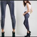 Free People Jeans | Free People Sueded Sateen Zipper Back Skinny Jeans | Color: Gray | Size: 28