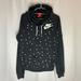 Nike Tops | Nike Cowl Neck Ladies Hoodie. Black & White Polka Dots Size Xs Pre Owned | Color: Black/White | Size: Xs