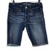 American Eagle Outfitters Shorts | American Eagle Outfitters Dark Wash Midi Super Stretch Raw Hem Shorts Size 4 | Color: Blue | Size: 4