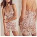 Free People Dresses | Free People Rise And Sun Embellished Sequin Mini Dress With Lace Detail | Color: Cream/Orange | Size: M