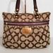 Coach Bags | Coach Poppy Large Op Art 15331 Brown Canvas Tote | Color: Green/Tan | Size: 15"(L) X 12" (H)