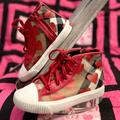 Burberry Shoes | Girls Burberry High Tops Size 31= 13 | Color: Red/White | Size: 13g
