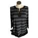 Michael Kors Tops | Michael Kors Womens Size Xlarge Tunic Blouse Shirt Top Striped Black White Dots | Color: Black/White | Size: Xl