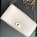 Coach Bags | Coach White Cross Grain Leather Slim Chain Envelope Clutch Wallet Purse | Color: White | Size: Os