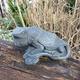 Stone iguana verdigris finish reptile garden ornament