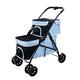 Cat Dog Stroller 2 Layer Pet Pram, Dog Strollers for Small Medium Dogs, Large Strollers Enlarges and Widens Dog Prams Pushchairs for Small Dogs Cats Share Travel Carriage (Color : Blue)