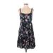 Xhilaration Casual Dress - A-Line Scoop Neck Sleeveless: Black Print Dresses - Women's Size Small