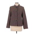 Talbots Jacket: Short Blue Stripes Jackets & Outerwear - Women's Size 12 Petite