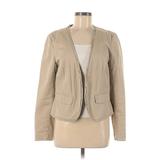 Ann Taylor LOFT Outlet Blazer Jacket: Short Tan Print Jackets & Outerwear - Women's Size 8