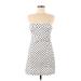 Zara Casual Dress - Mini Sweetheart Sleeveless: White Print Dresses - Women's Size Medium