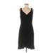 White House Black Market Casual Dress - Sheath Plunge Sleeveless: Black Solid Dresses - Women's Size 8