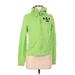 Abercrombie & Fitch Zip Up Hoodie: Green Print Tops - Women's Size Medium