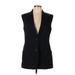 Michael Kors Collection Vest: Mid-Length Black Print Jackets & Outerwear - Women's Size 8