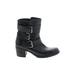 Clarks Boots: Strappy Chunky Heel Bohemian Black Solid Shoes - Women's Size 7 1/2 - Round Toe