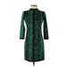 Juicy Couture Casual Dress - Mini High Neck 3/4 sleeves: Green Print Dresses - Women's Size X-Small