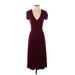 WAYF Casual Dress - Midi: Burgundy Dresses - Women's Size Small