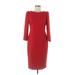 Calvin Klein Casual Dress - Sheath: Red Print Dresses - Women's Size 8