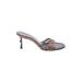 Cole Haan Heels: Slip-on Kitten Heel Cocktail Party Gray Shoes - Women's Size 7 1/2 - Open Toe