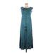 Free People Casual Dress - A-Line Square Sleeveless: Teal Dresses - New - Women's Size Medium