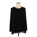 LOGO by Lori Goldstein Long Sleeve Blouse: Black Print Tops - Women's Size 1X