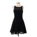 BB Dakota Casual Dress - Mini Scoop Neck Sleeveless: Black Solid Dresses - Women's Size 4