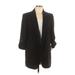 Zara Blazer Jacket: Mid-Length Black Print Jackets & Outerwear - Women's Size Large