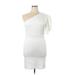 Shein Casual Dress - Bodycon Open Neckline Short sleeves: White Solid Dresses - Women's Size 1X