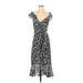 Veronica Beard Casual Dress - Wrap: Gray Paisley Dresses - Women's Size 2