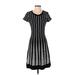 Brixon Ivy Casual Dress - A-Line Scoop Neck Short sleeves: Black Print Dresses - Women's Size X-Small