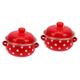 TOPBATHY 2pcs Enamel Pot Vintage Stockpot with Lid Soup Steaming Pot Ceramic Cookware Ceramic Stock Pot Earthen Clay Pot Enamelware Cereal Bowls Stew Pots Saucepan Soup Bowl 16c with Cover