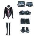 Yanny Hazbin Cosplay Black Overall Gloves Angel Dust Costume Bodysuit Halloween Outfit (Black, 3X-Large)