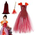 Hocus Pocus Costume, Winifred Sanderson Sisters Costume, Halloween Witch Costume for Girls, Girls Halloween Party Cosplay Fancy Dress Up Set