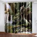 Exquisite Curtain Blackout Curtain Lining - Dinosaurs Animals Plants 55X59 Inch Energy Saving Thermal Curtain With Eyelet Top Privacy Protected For Bedroom, Thick Curtains For Winter, 3D Curtains