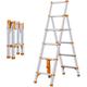 Telescopic 5 Step Ladder, Lightweight Aluminum Alloy Folding Ladder Multi-Purpose Household Roof Work Decoration Ladder Stepladder (Color : Orange, Size : 5 STEP) surprise gift