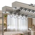 Shower rod Curtain Double Tracks, Aluminium Ceiling Mounted Curtain Tracks System, Wall Mount Curtain Rail Room Divider-Ceiling Curtain Track Rail For Living Room Bedroom Shower Curtain Rod (Color : G