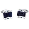 Jewelry Men'S Cufflinks Blue Star Stone Cufflinks For Mens Crystals Cuff Links Wedding Party Cufflink (A)