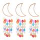 Mipcase 3 Pcs Moon Wall Decoration Vintage Wind Chime Moon Decorations Moon Chime Decoration Para De Mujer Interior Moon-shaped Wind Bell Wind Chimes Outdoor Decor Ornament Shell Bamboo