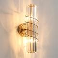 QZWYQ Up and Down Wall Sconces, Indoor Bathroom Vanity Wall Light, E14 Base Gold Spiral Metal Wall Lamp, Modern Crystal Wall Lighting Fixtures for Bedroom Living Room Corridor Kitchen