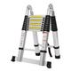 Telescoping Ladder, Indoor Folding Step Stool Aluminum Alloy Engineering Construction Ladder Multifunctional Non-Slip Ladder Stepladder (Color : Silver, Size : 1.6+1.6m) surprise gift