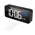 TEmkin Digital Alarm Clocks Bedside, LED Alarm Clock with Dual Alarm Adjustable Brightness Volume 25 Music Battery Backup Snooze for Bedroom, Office,White (Black)